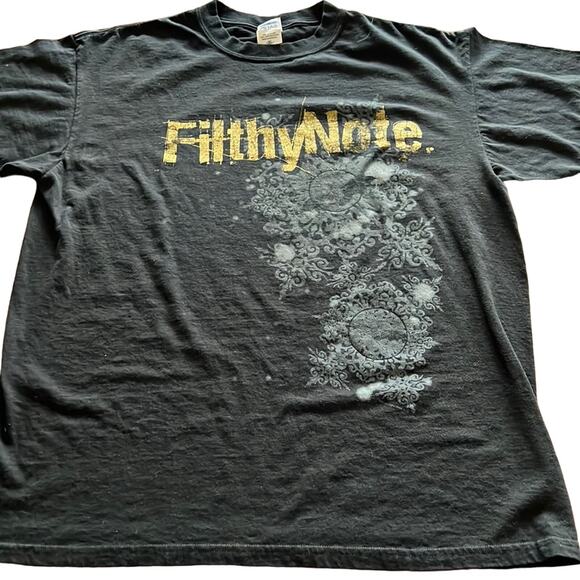 Mens Black Tee Shirt “Filthy Note” Graphic Design Size XL - Picture 1 of 7